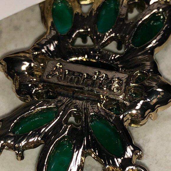 Amrita Turquoise & Gold Crystal Chandelier Earrings - Picture 6 of 7